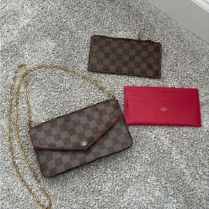 Louis Vuitton Felicie Pouchette Damier Ebene Authentic includes Both Inserts!